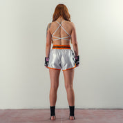 CHECKER FIGHT SHORT - ORANGE