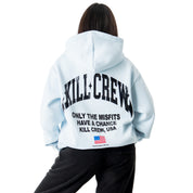 OVERSIZED LUX CHROME HOODIE - BLUE