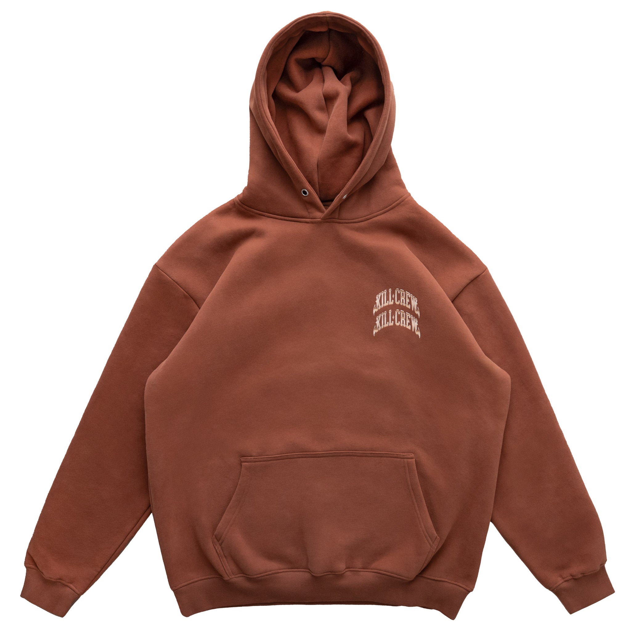 OVERSIZED LUX CHROME HOODIE - BROWN