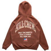 OVERSIZED LUX CHROME HOODIE - BROWN