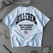 RELAXED FIT NATURAL COTTON CHROME T-SHIRT - BLUE