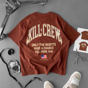 RELAXED FIT NATURAL COTTON CHROME T-SHIRT - BROWN