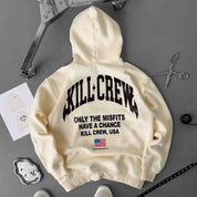 OVERSIZED LUX CHROME HOODIE - CREAM