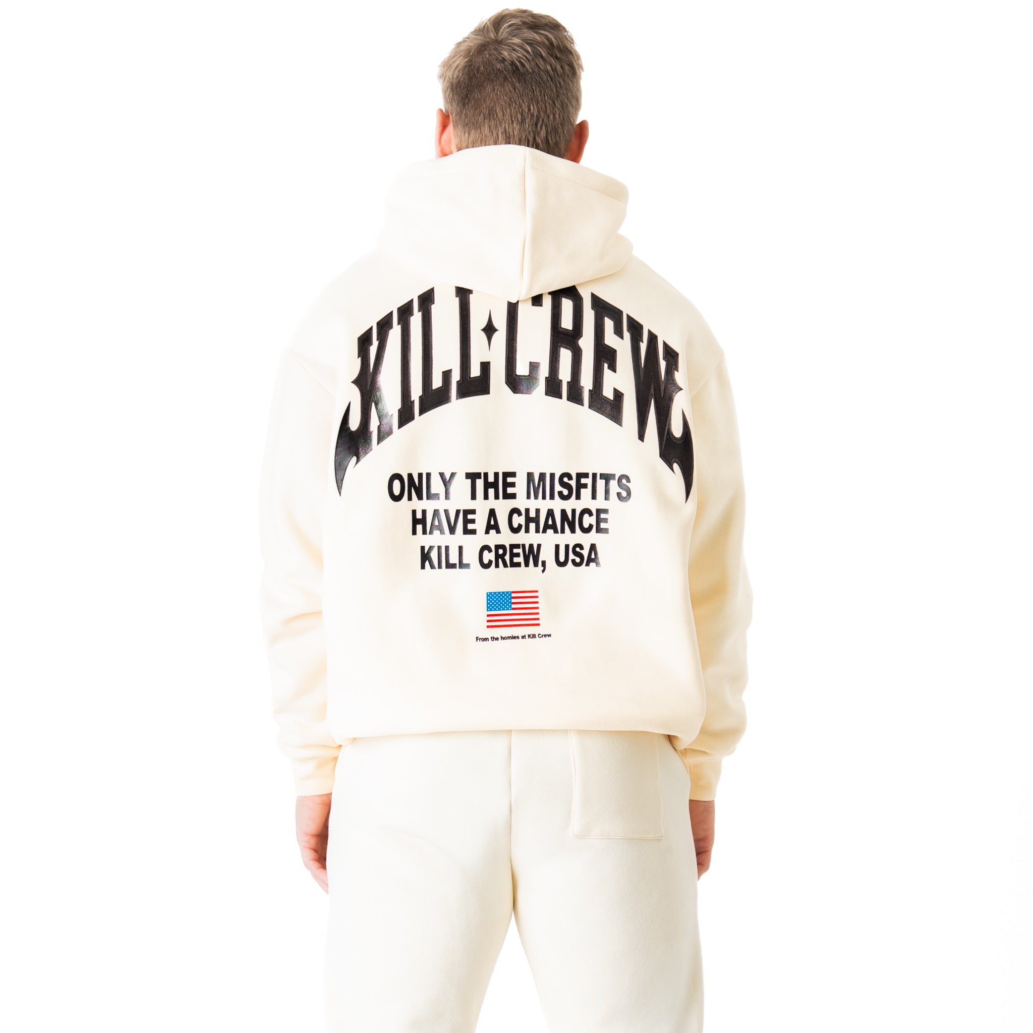 OVERSIZED LUX CHROME HOODIE - CREAM