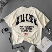 RELAXED FIT NATURAL COTTON CHROME T-SHIRT - CREAM