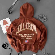 OVERSIZED LUX CHROME HOODIE - BROWN