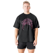 OVERSIZED "CLASSIC" T-SHIRT - BLACK / PINK