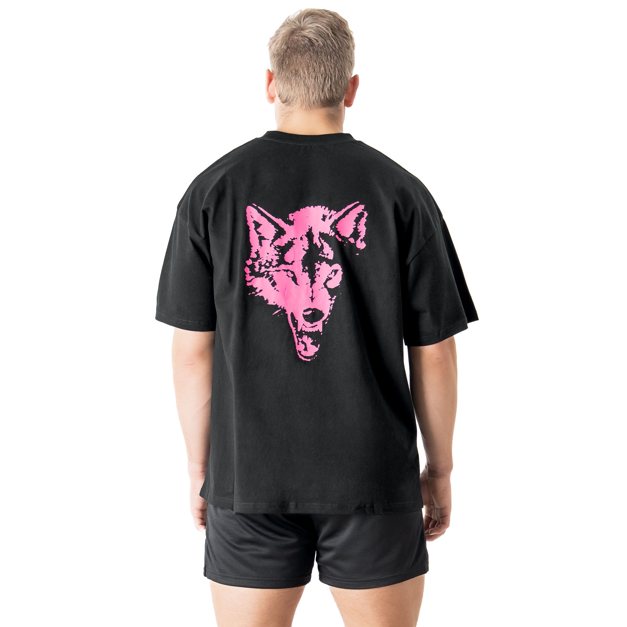 OVERSIZED "CLASSIC" T-SHIRT - BLACK / PINK