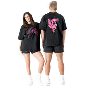 OVERSIZED "CLASSIC" T-SHIRT - BLACK / PINK