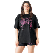 OVERSIZED "CLASSIC" T-SHIRT - BLACK / PINK