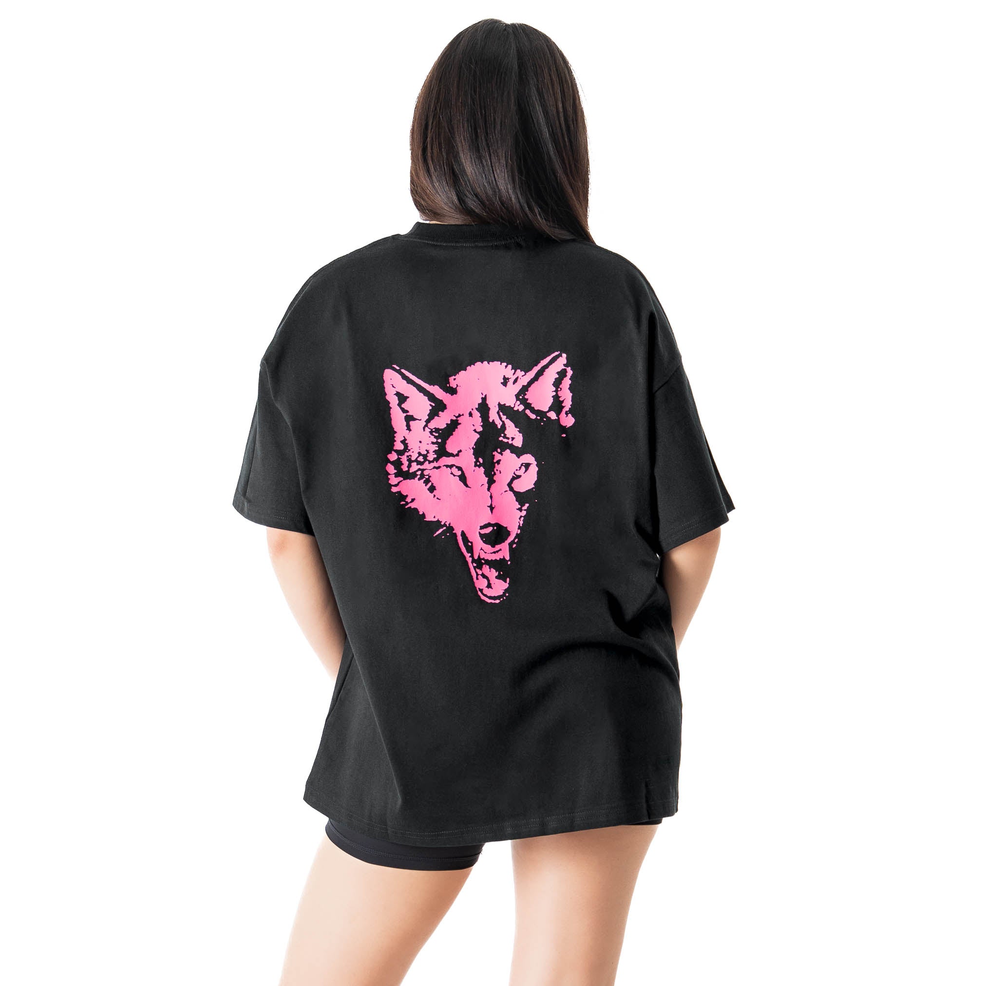 OVERSIZED "CLASSIC" T-SHIRT - BLACK / PINK