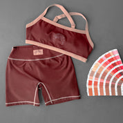 COLOR BLOCK SPORTS BRA - BROWN