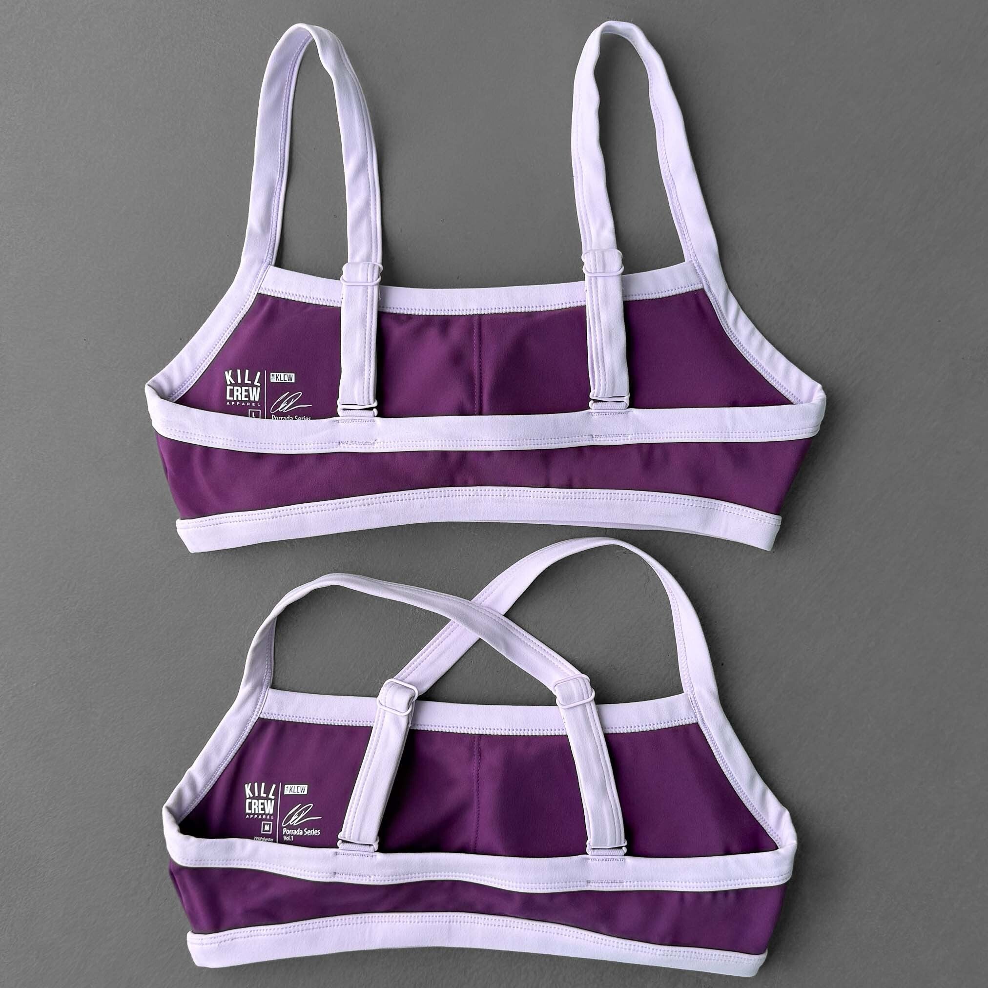 COLOR BLOCK SPORTS BRA - PURPLE