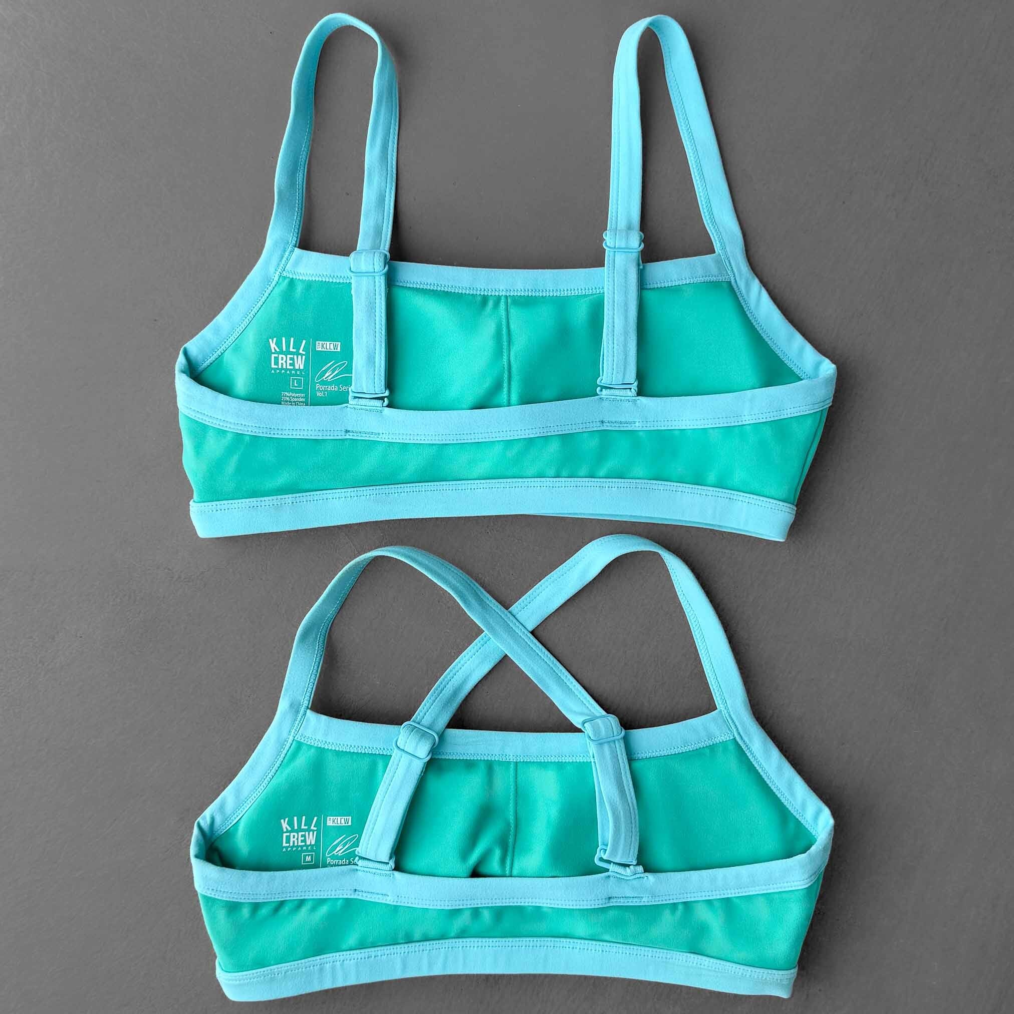 COLOR BLOCK SPORTS BRA - TEAL