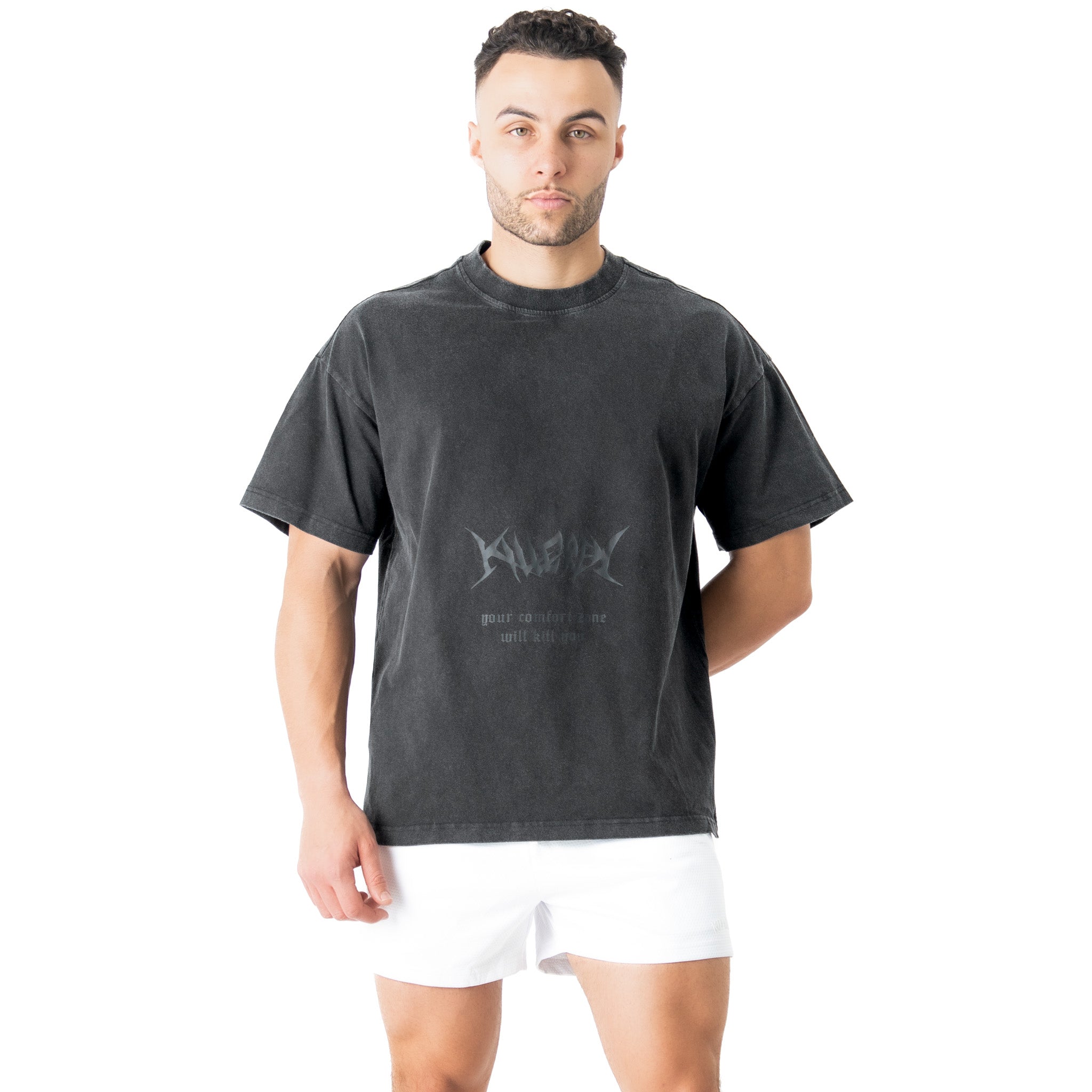 RELAXED FIT LUX "COMFORT ZONE" T-SHIRT - BLACKOUT