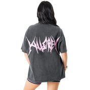 RELAXED FIT LUX "COMFORT ZONE" T-SHIRT - BLACK / PINK