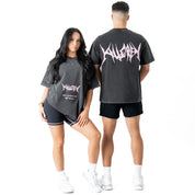 RELAXED FIT LUX "COMFORT ZONE" T-SHIRT - BLACK / PINK