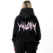 OVERSIZED LUX "COMFORT ZONE" HOODIE - BLACK / PINK