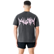 RELAXED FIT LUX "COMFORT ZONE" T-SHIRT - BLACK / PINK