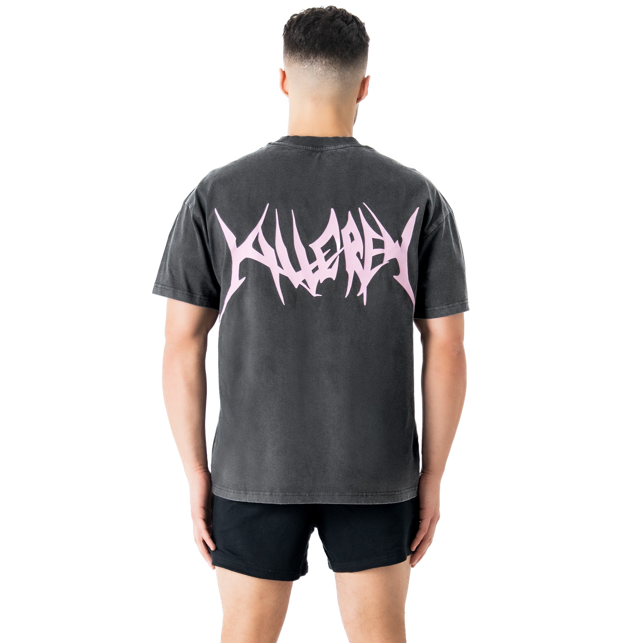 RELAXED FIT LUX "COMFORT ZONE" T-SHIRT - BLACK / PINK
