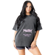 RELAXED FIT LUX "COMFORT ZONE" T-SHIRT - BLACK / PINK