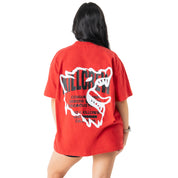 RELAXED FIT LUX CONQUER INNER DEMONS T-SHIRT - RED / WHITE