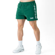 COTTON SHORTS (MID THIGH CUT) BARBWIRE - GREEN / WHITE