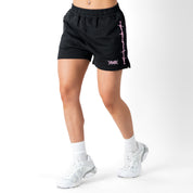 COTTON SHORTS (MID THIGH CUT) BARBWIRE - BLACK / PINK