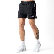COTTON SHORTS (MID THIGH CUT) BARBWIRE - BLACK / PINK