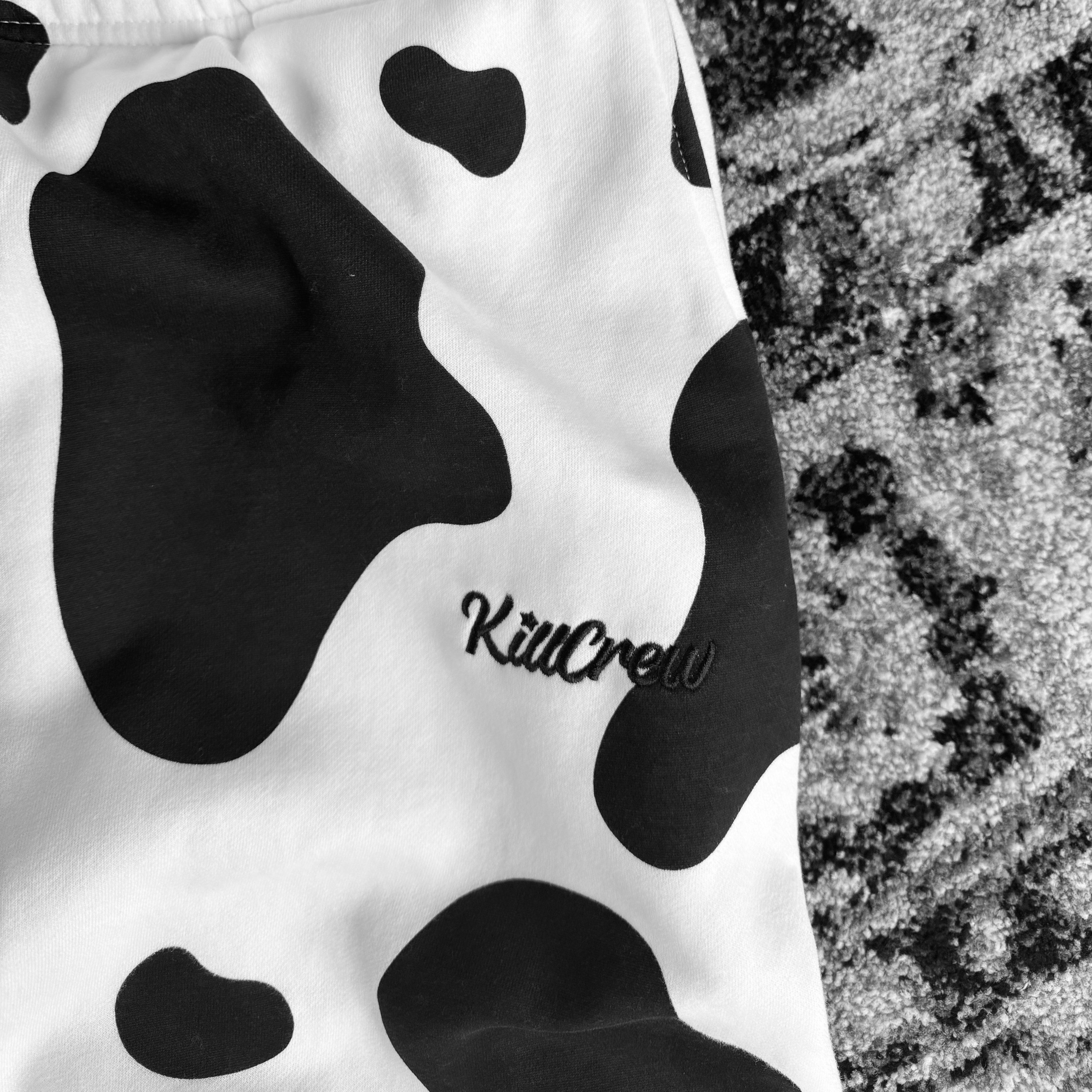 OVERSIZED LUX "MOO MOO" SWEATPANTS - BLACK