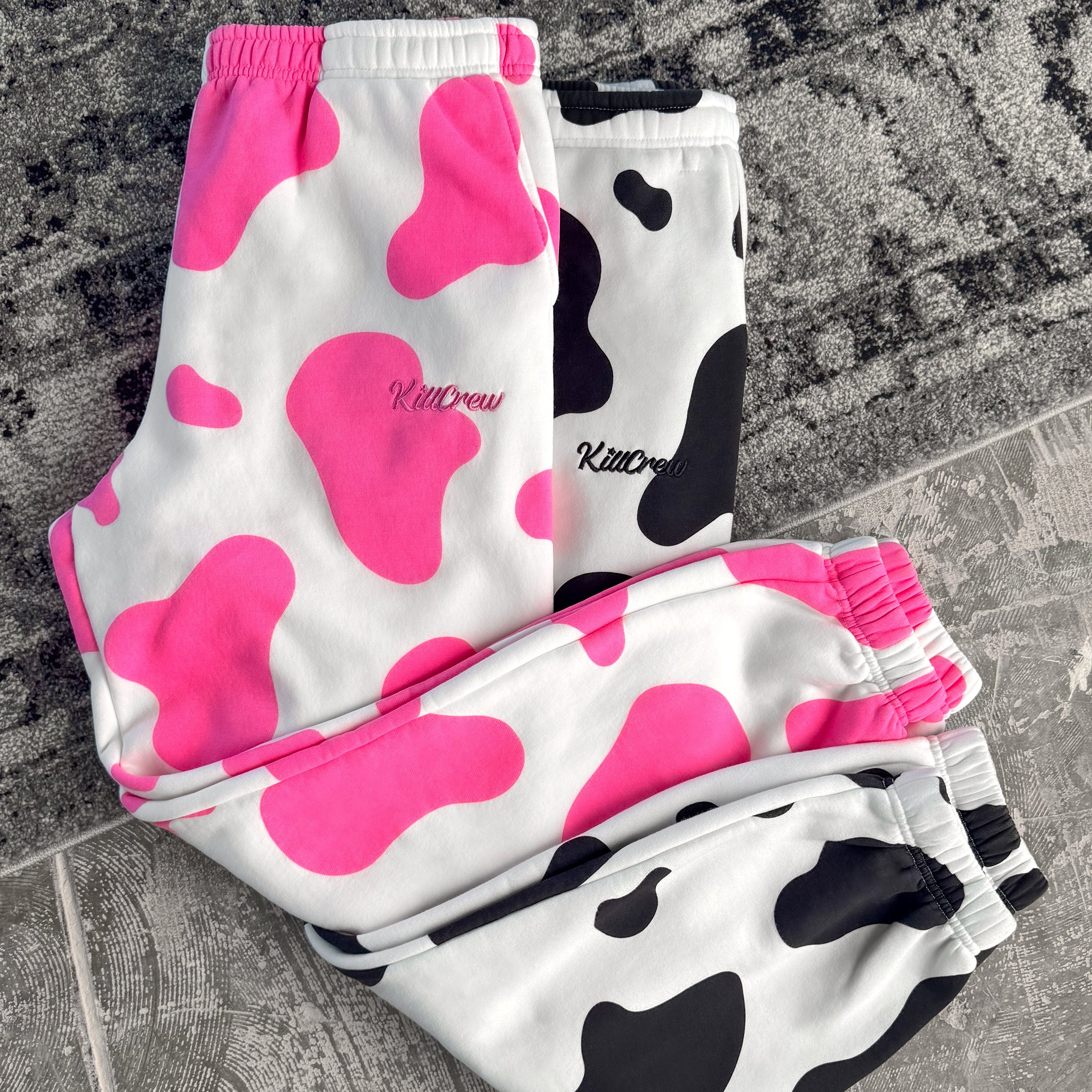 OVERSIZED LUX "MOO MOO" SWEATPANTS - BLACK
