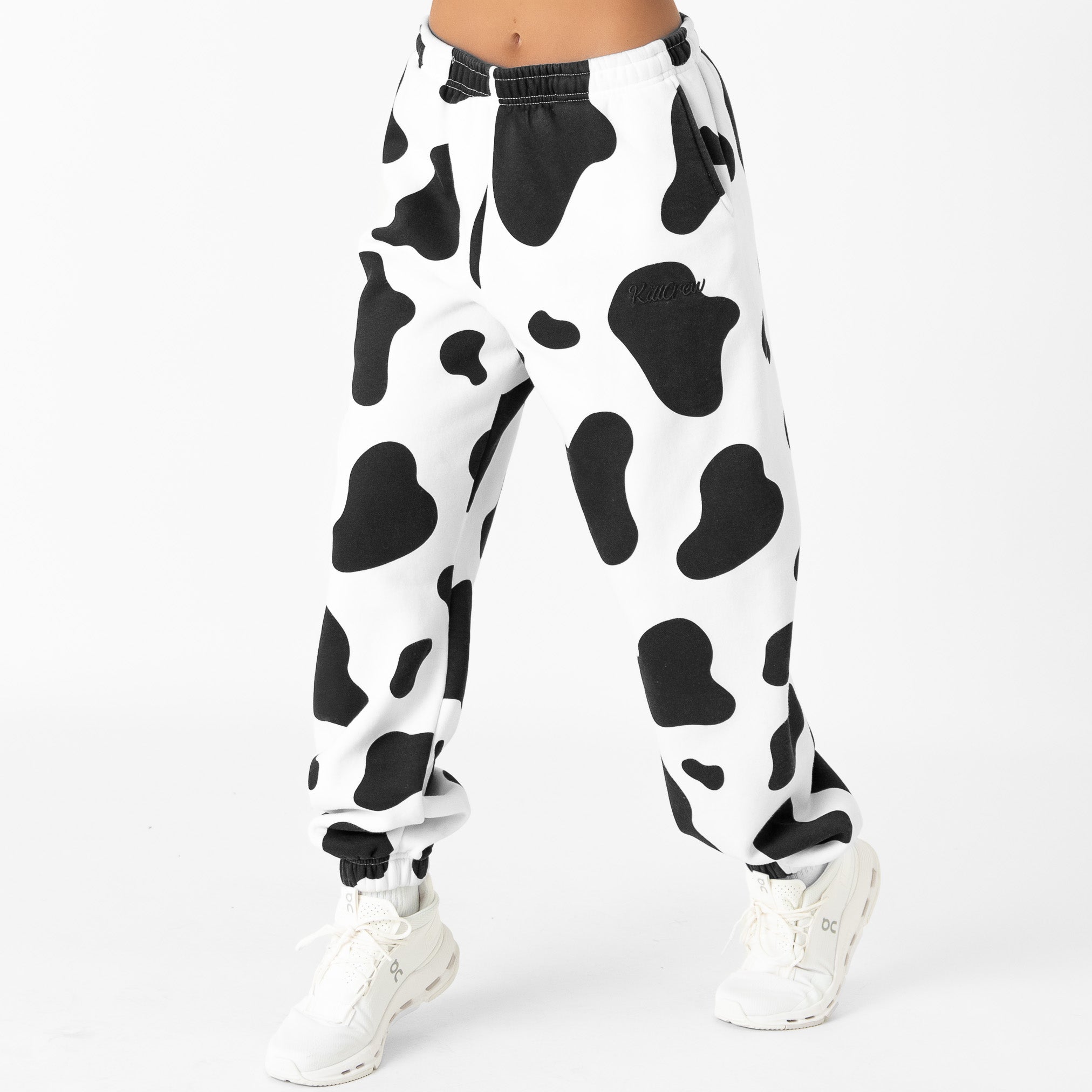 OVERSIZED LUX "MOO MOO" SWEATPANTS - BLACK