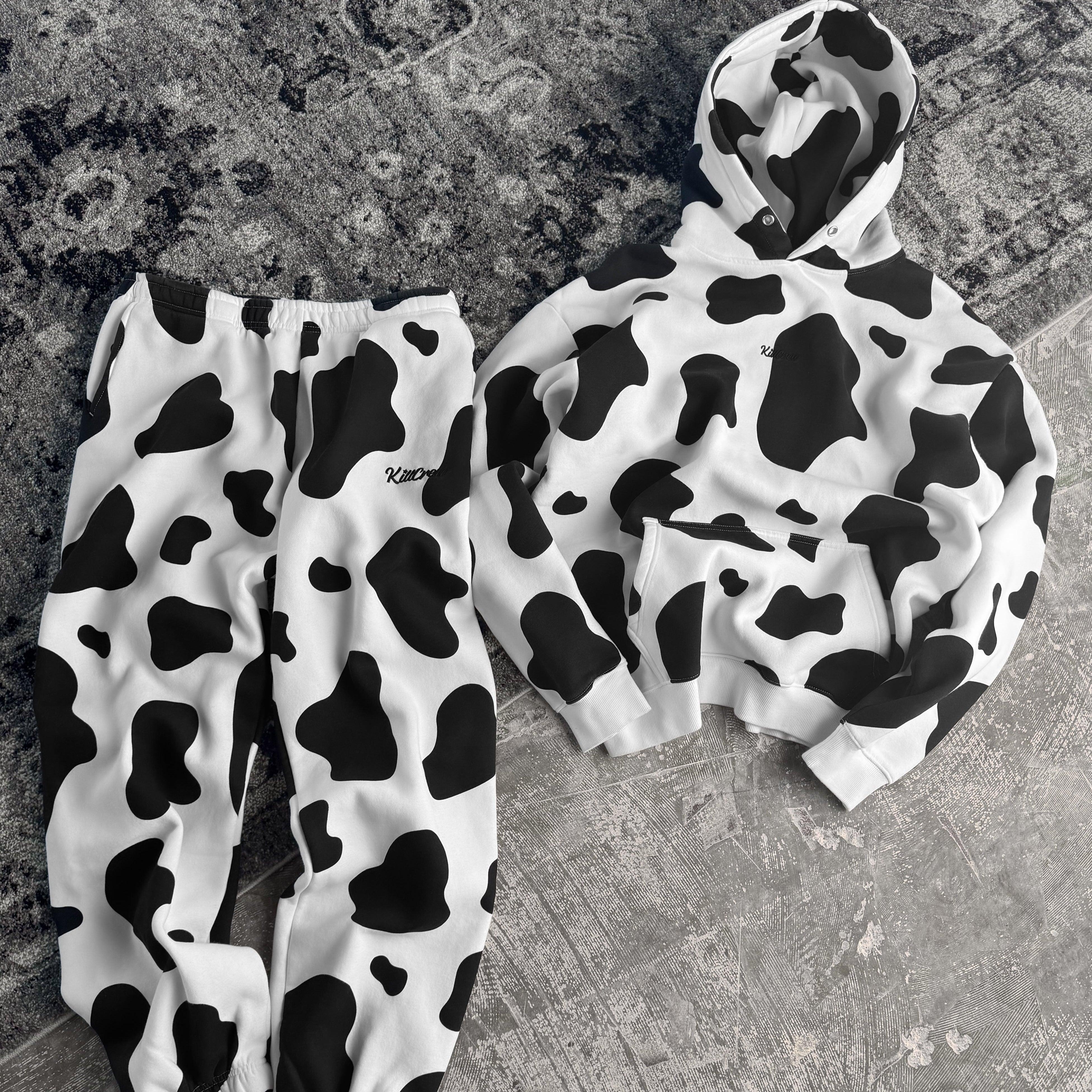 OVERSIZED LUX "MOO MOO" HOODIE - BLACK