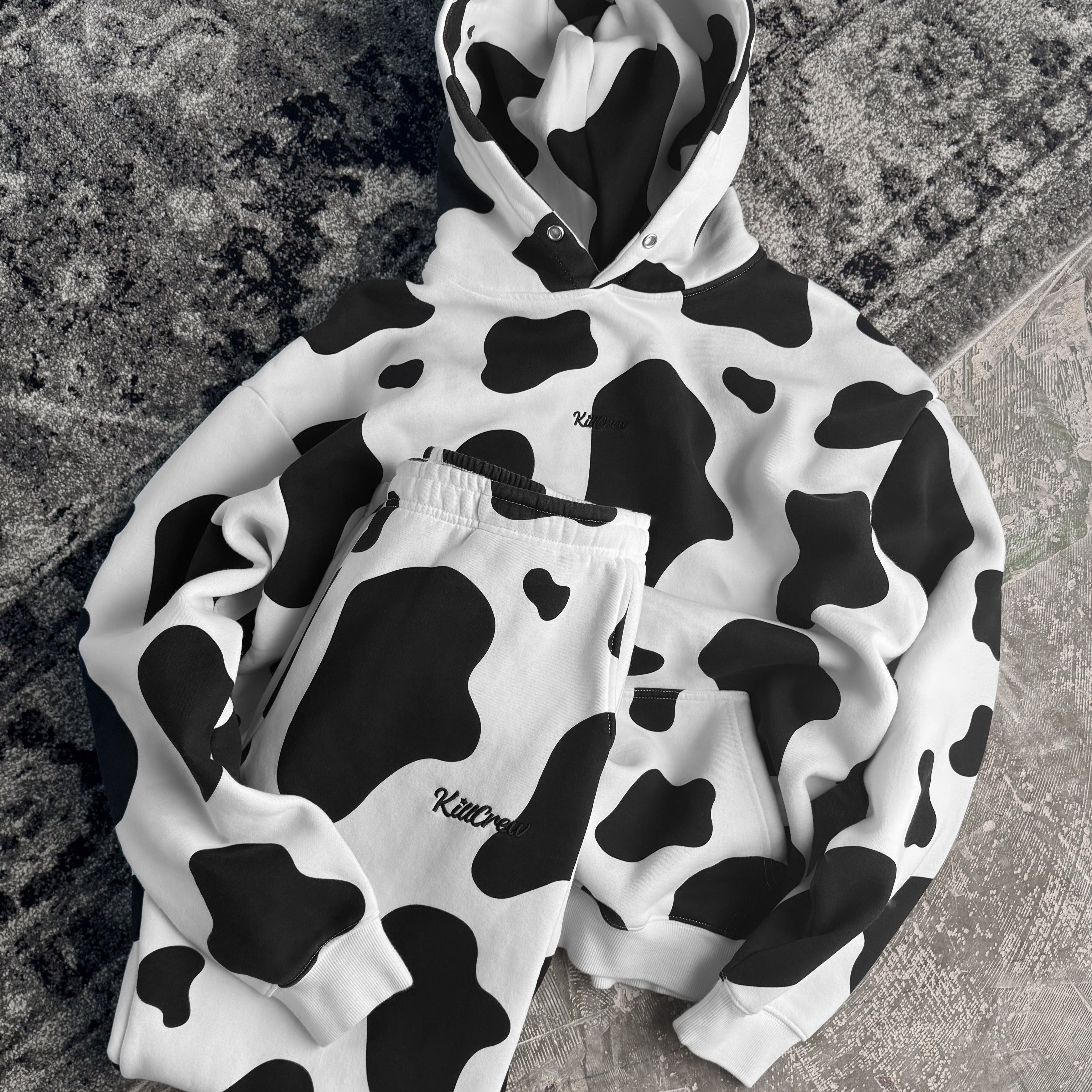 OVERSIZED LUX "MOO MOO" HOODIE - BLACK
