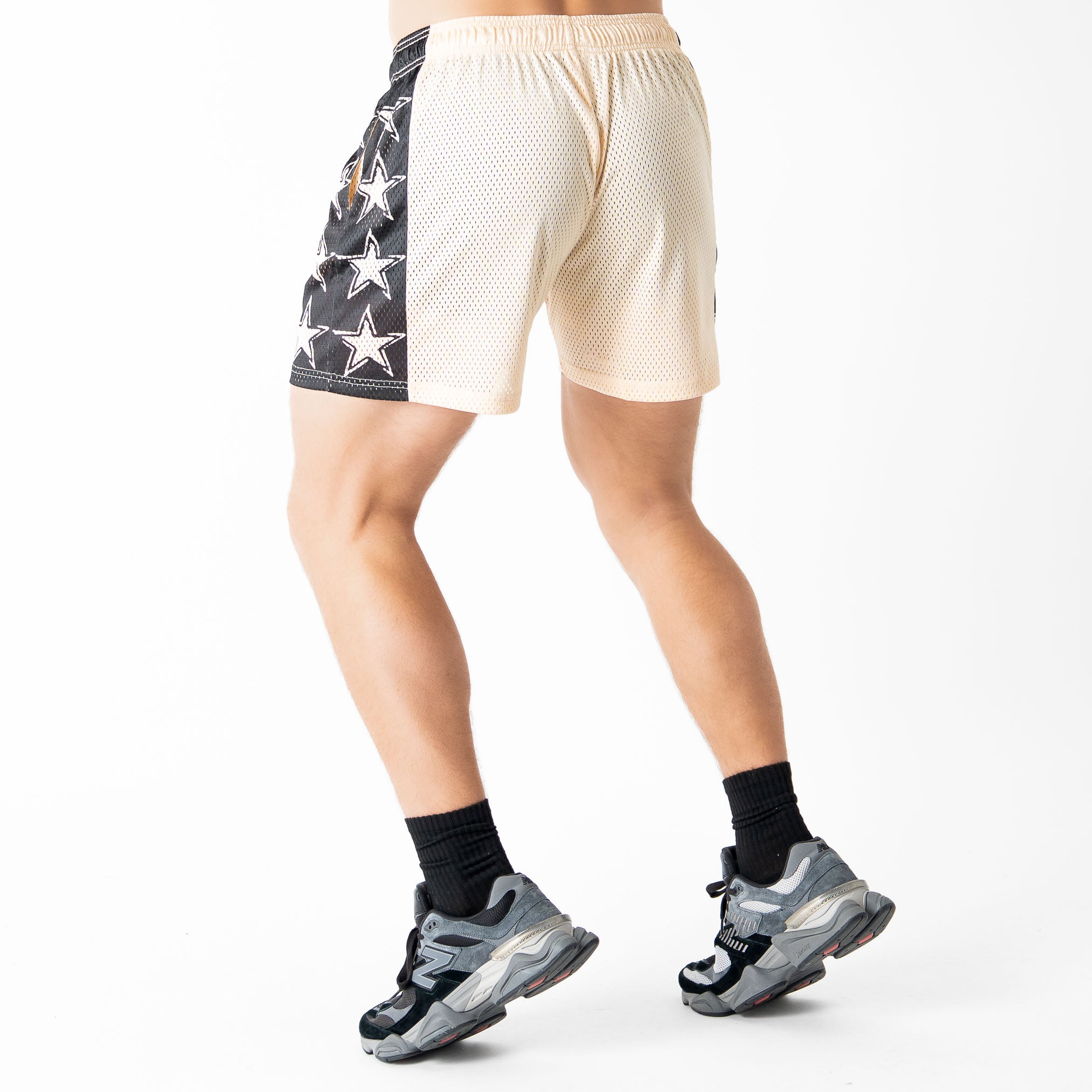 VENTED MESH SHORTS ALL STAR - CREAM / BLACK – Kill Crew