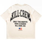 RELAXED FIT NATURAL COTTON CHROME T-SHIRT - CREAM