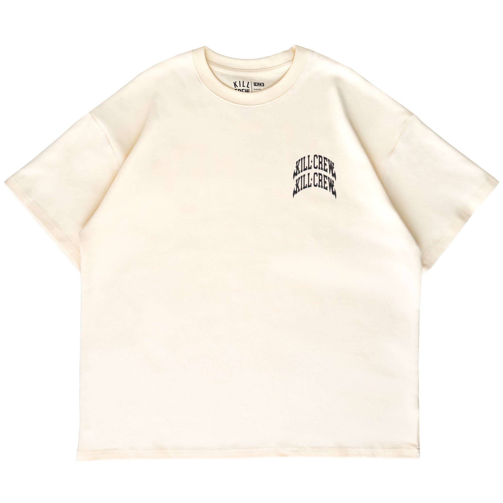 RELAXED FIT NATURAL COTTON CHROME T-SHIRT - CREAM