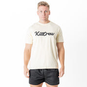 "SCRIPT" T-SHIRT - CREAM / BLACK