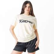 "SCRIPT" T-SHIRT - CREAM / BLACK