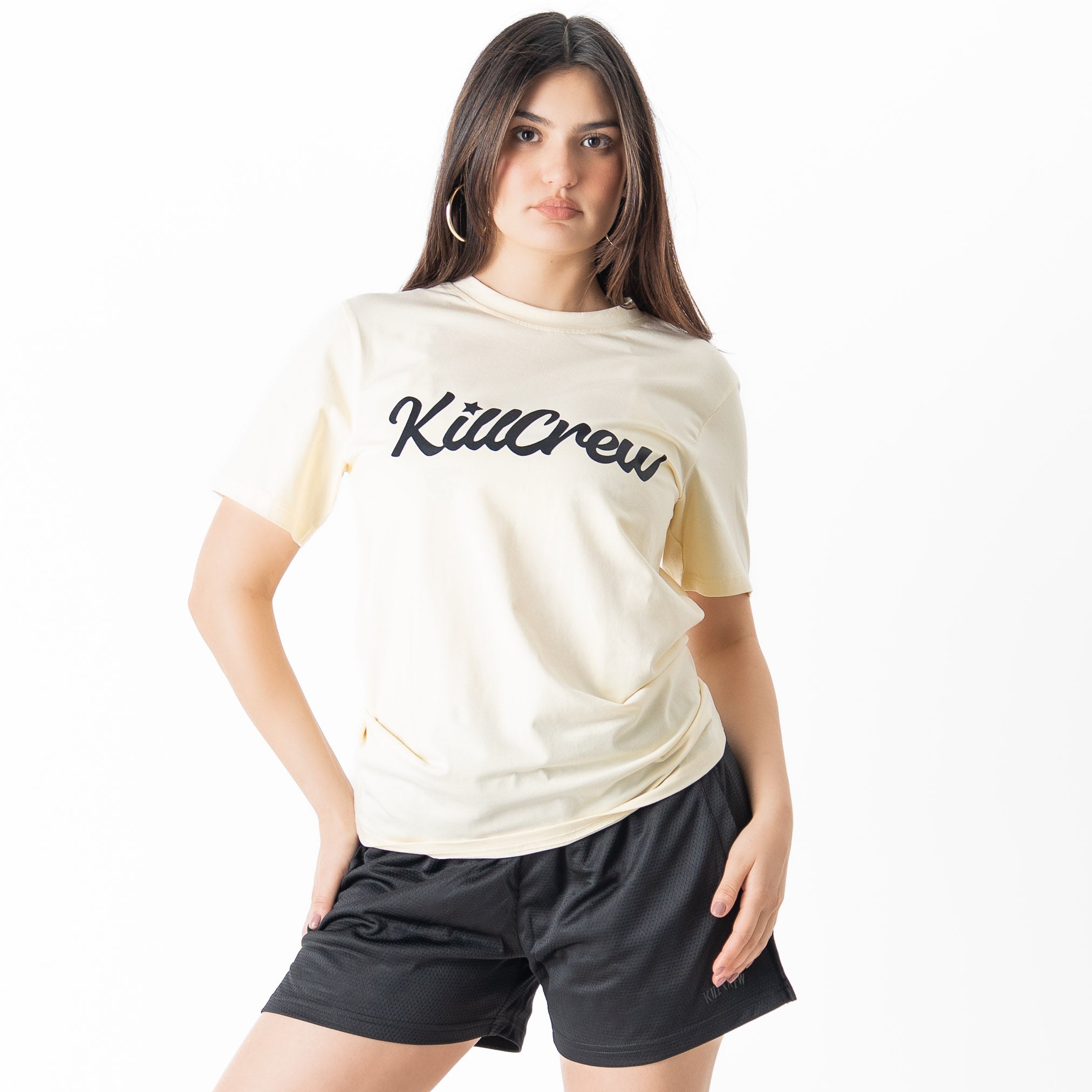 "SCRIPT" T-SHIRT - CREAM / BLACK