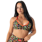 STRAWBERRY SPORTS BRA - BLACK