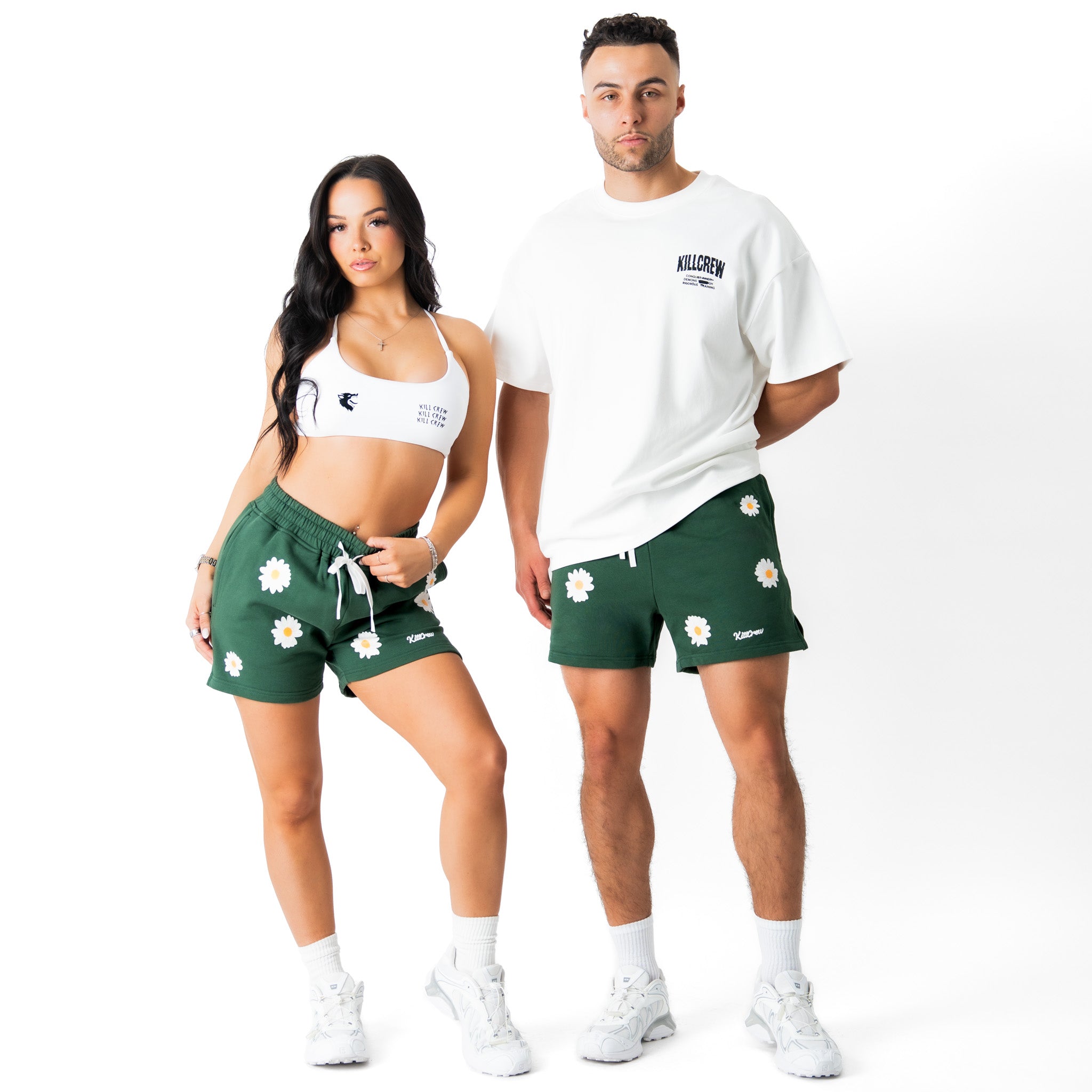 COTTON SHORTS (MID THIGH CUT) DAISY - GREEN – Kill Crew