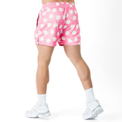 MUAY THAI SHORTS (MID THIGH CUT) DAISY - PINK