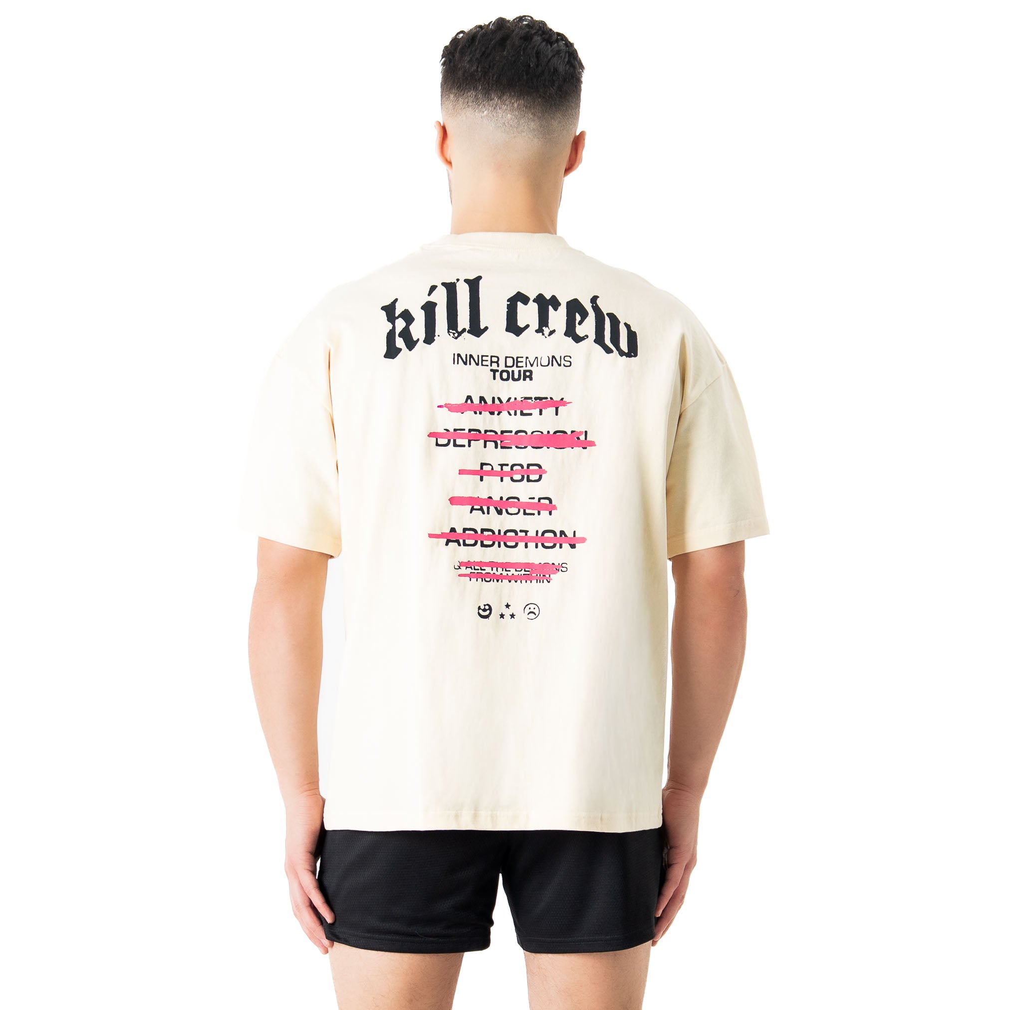 RELAXED FIT INNER DEMONS TOUR T-SHIRT - CREAM