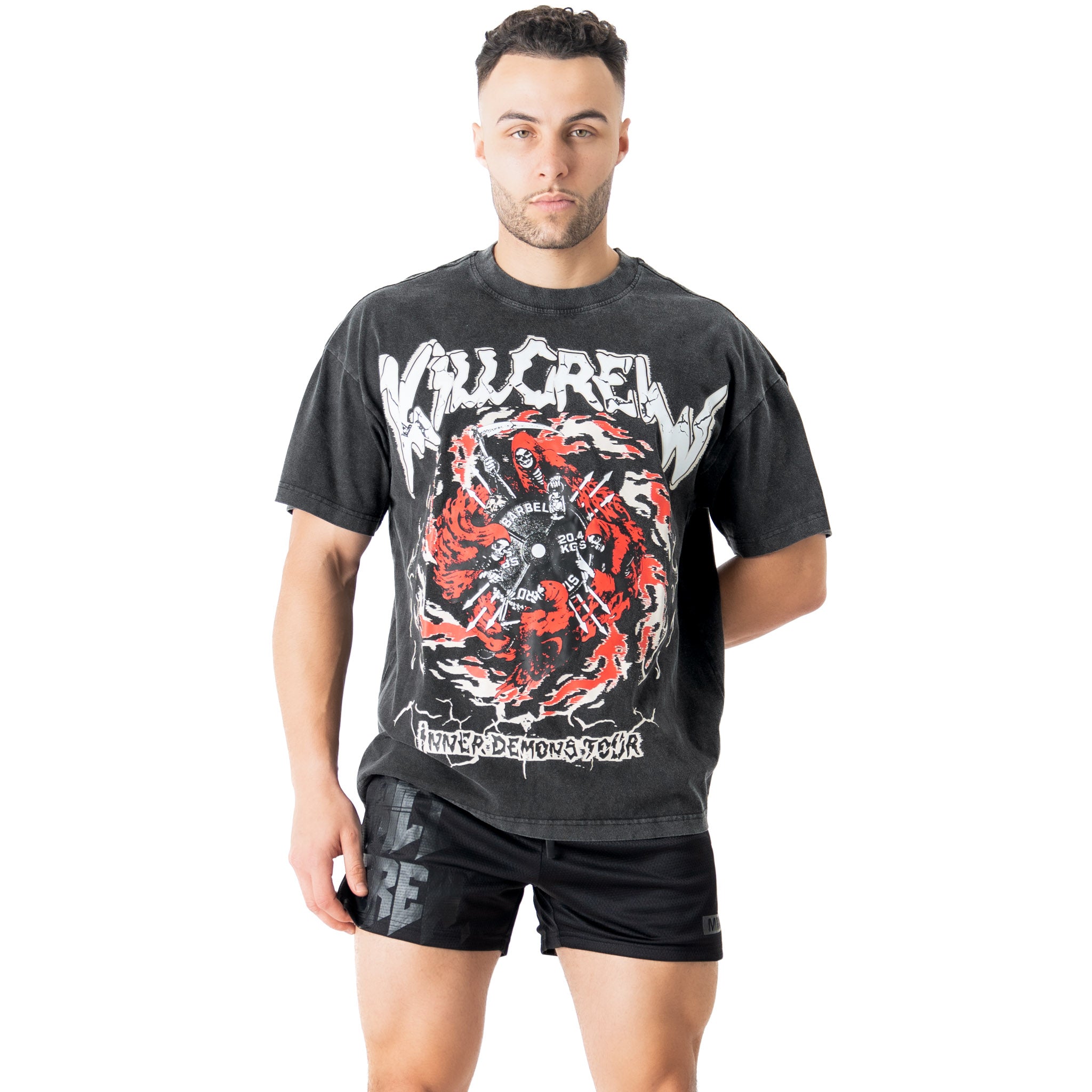 OVERSIZED DEMONS TOUR T-SHIRT - BLACK / RED