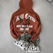 OVERSIZED LUX "DESTROY" HOODIE - BROWN