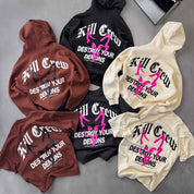 OVERSIZED LUX "DESTROY" HOODIE - BROWN