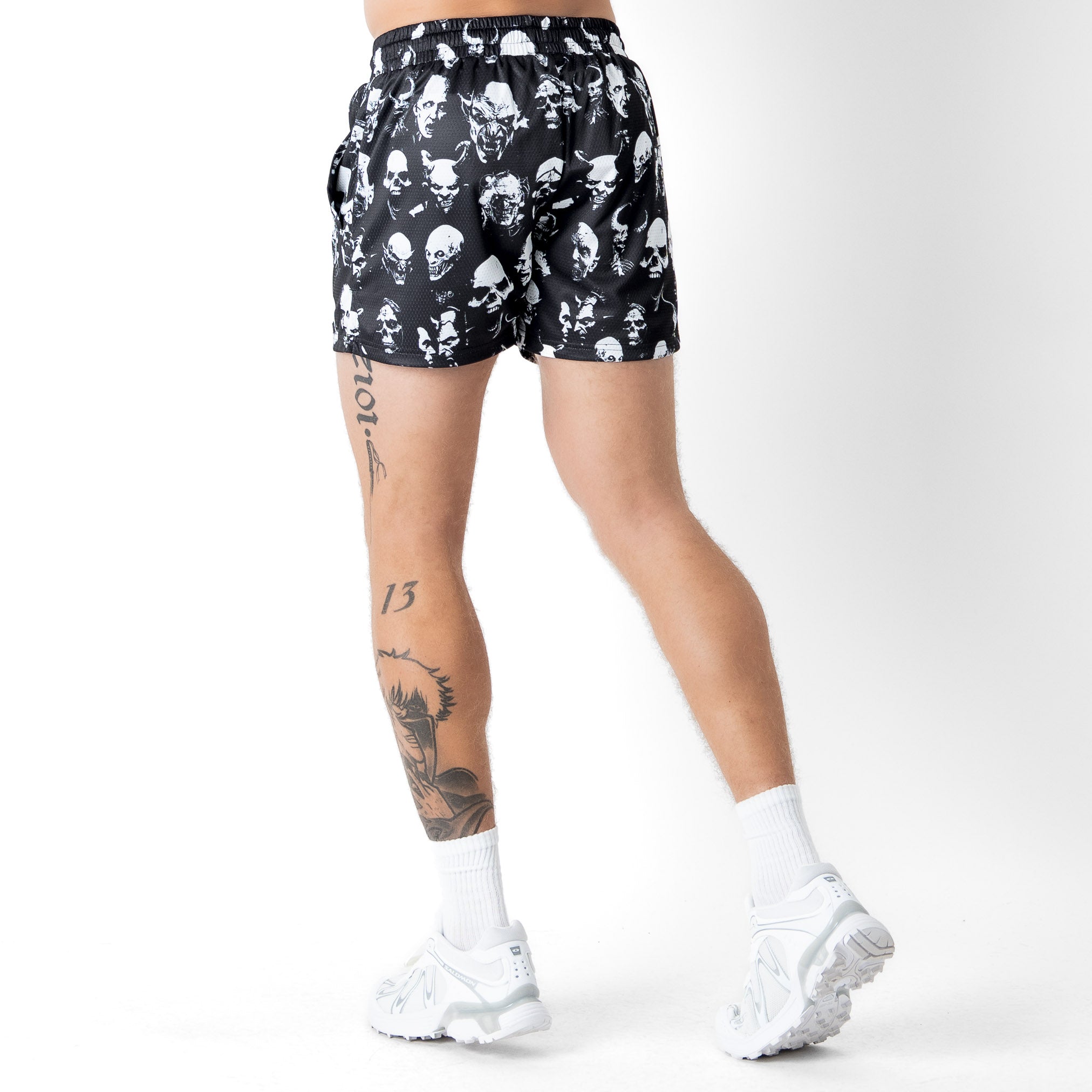 DEMONS MUAY THAI SHORTS (MID THIGH CUT) - BLACK