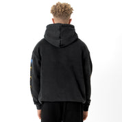 OVERSIZED LUX DISMEMBER YOUR DEMONS HOODIE - BLACK / YELLOW