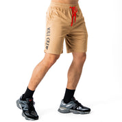 RELAXED CUT SHORTS EMBROIDERED FLAG - SAND